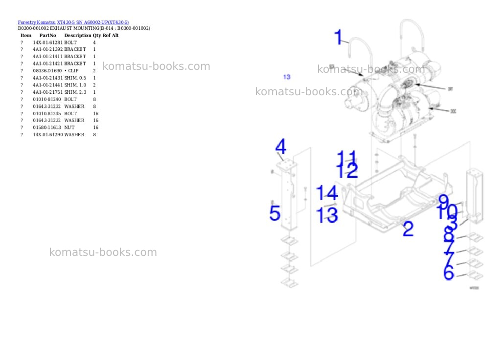 Komatsu xt430-5 sn a60002-up Parts catalog cover Page 6 Komatsu xt430-5 sn a60002-up Parts catalog cover Page 6