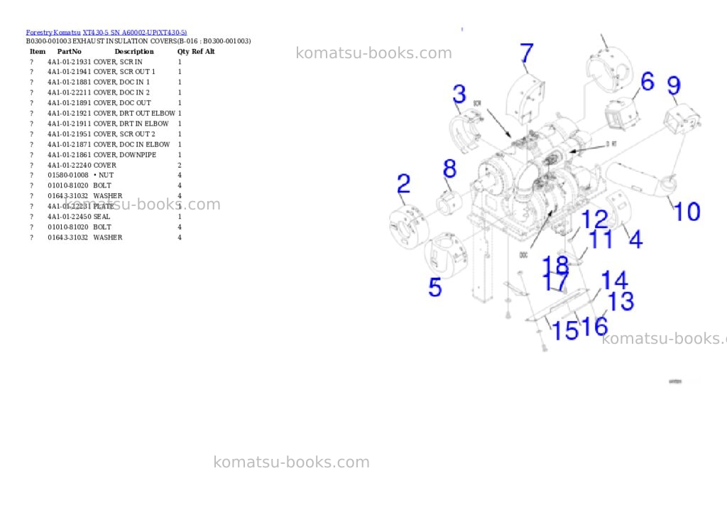 Komatsu xt430-5 sn a60002-up Parts catalog cover Page 7 Komatsu xt430-5 sn a60002-up Parts catalog cover Page 7