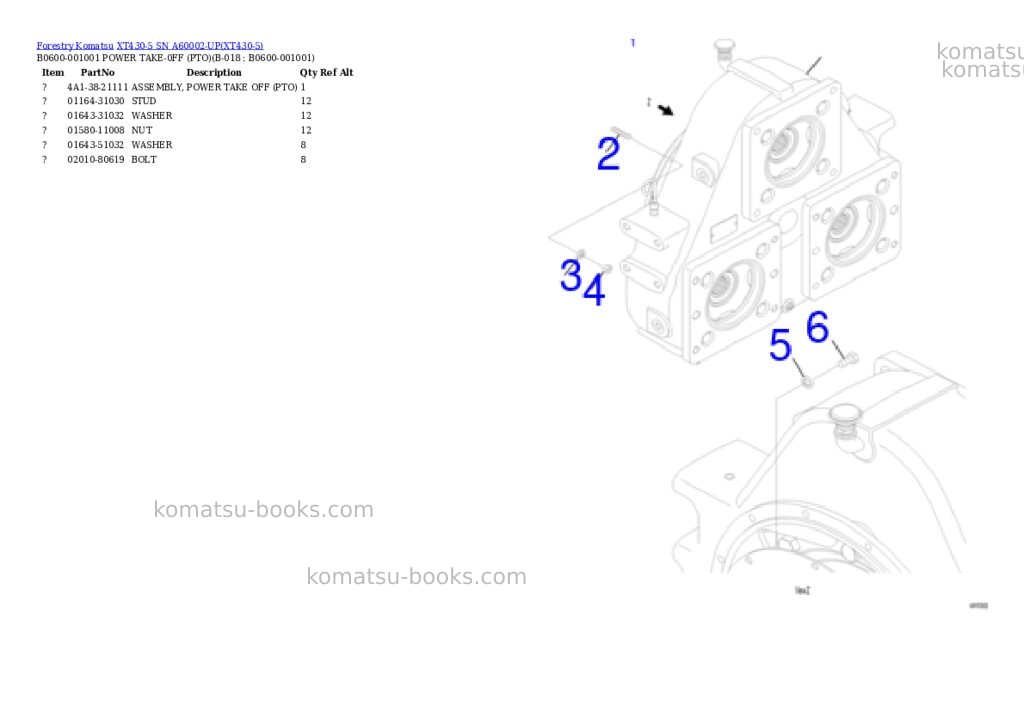 Komatsu xt430-5 sn a60002-up Parts catalog cover Page 8 Komatsu xt430-5 sn a60002-up Parts catalog cover Page 8
