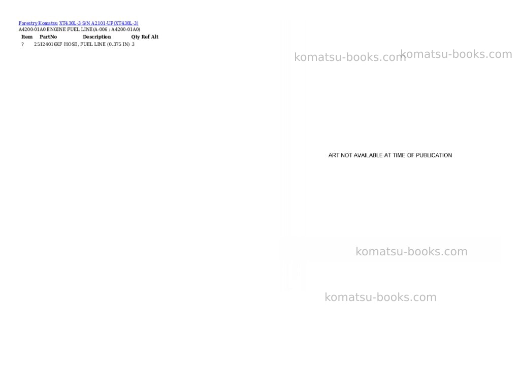 Komatsu xt430l-3 s/n a2101-up Parts catalog cover Page 2 Komatsu xt430l-3 s/n a2101-up Parts catalog cover Page 2