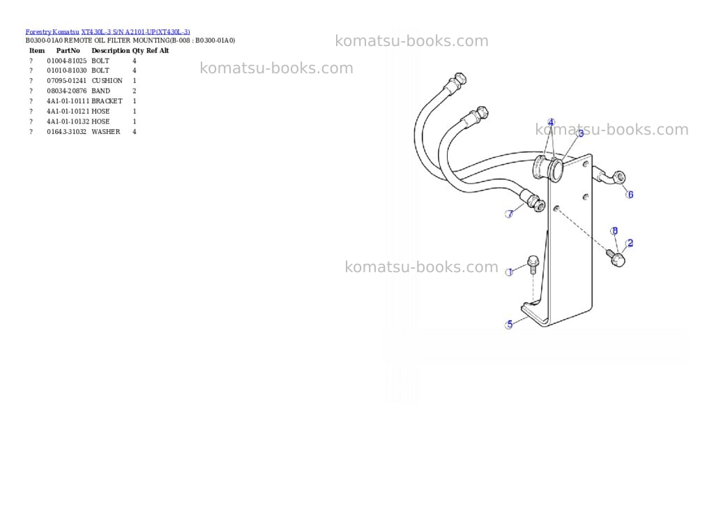 Komatsu xt430l-3 s/n a2101-up Parts catalog cover Page 7 Komatsu xt430l-3 s/n a2101-up Parts catalog cover Page 7