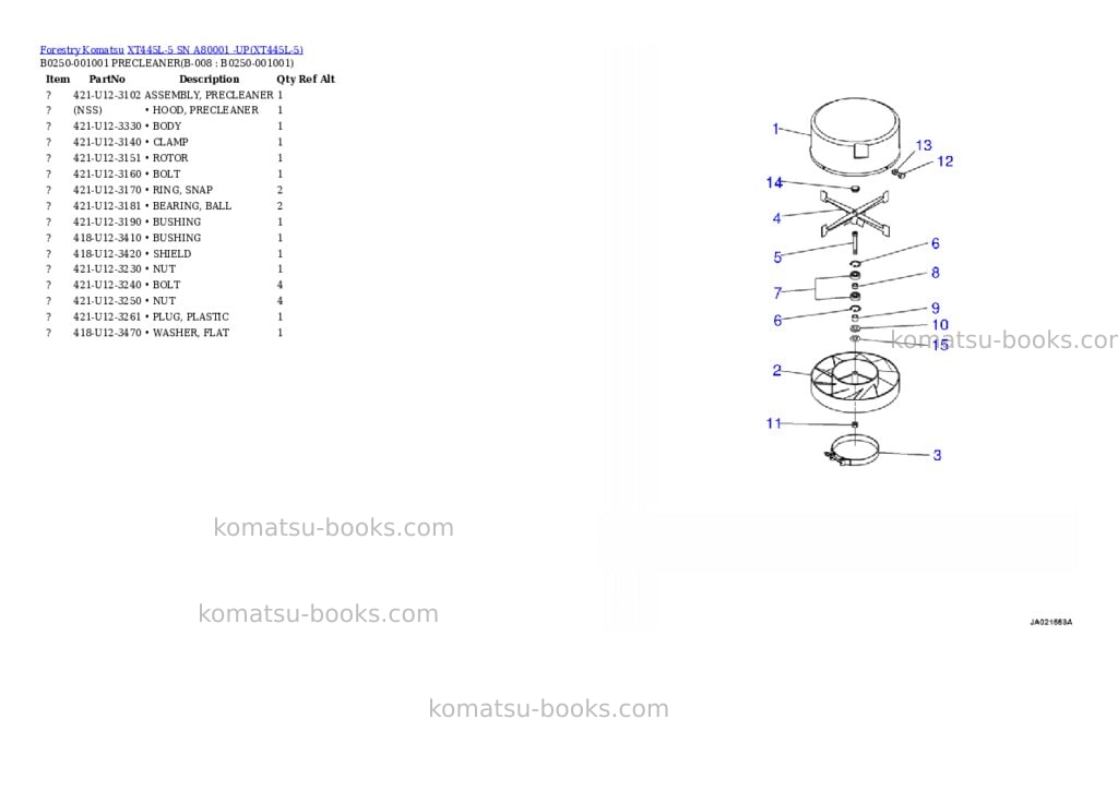 Komatsu xt445l-5 sn a80001 -up Parts catalog cover Page 3 Komatsu xt445l-5 sn a80001 -up Parts catalog cover Page 3
