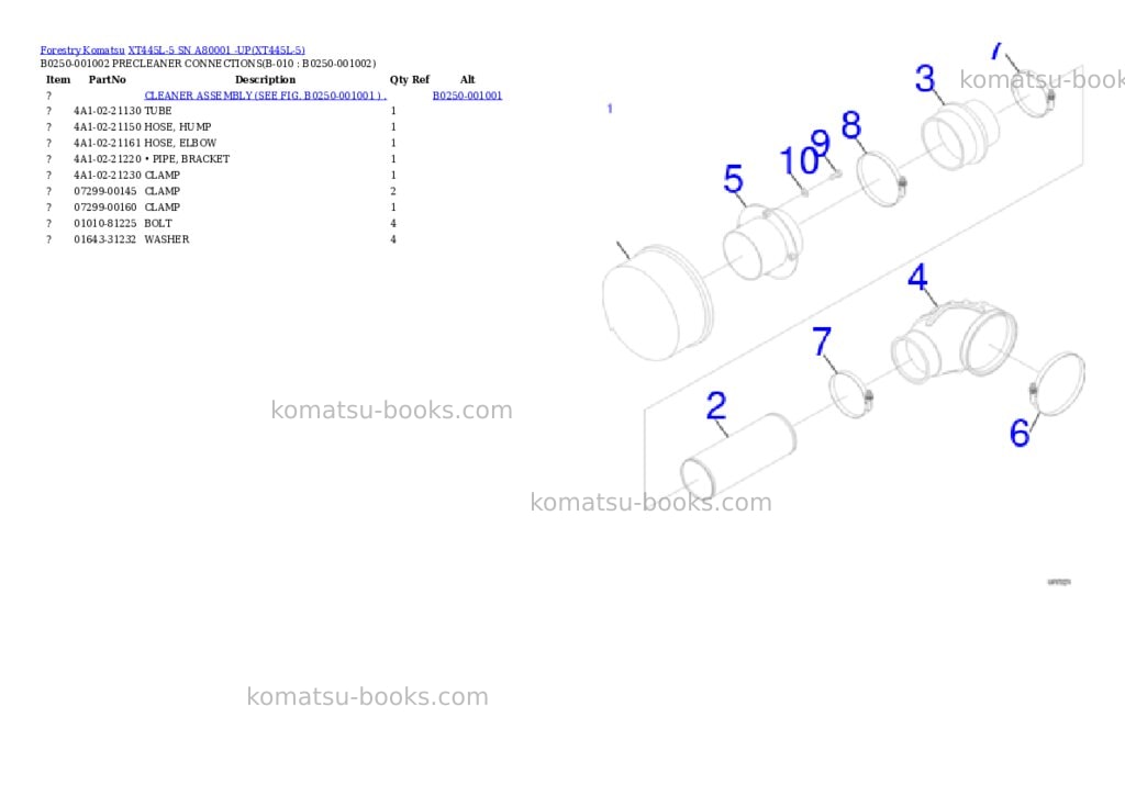 Komatsu xt445l-5 sn a80001 -up Parts catalog cover Page 4 Komatsu xt445l-5 sn a80001 -up Parts catalog cover Page 4