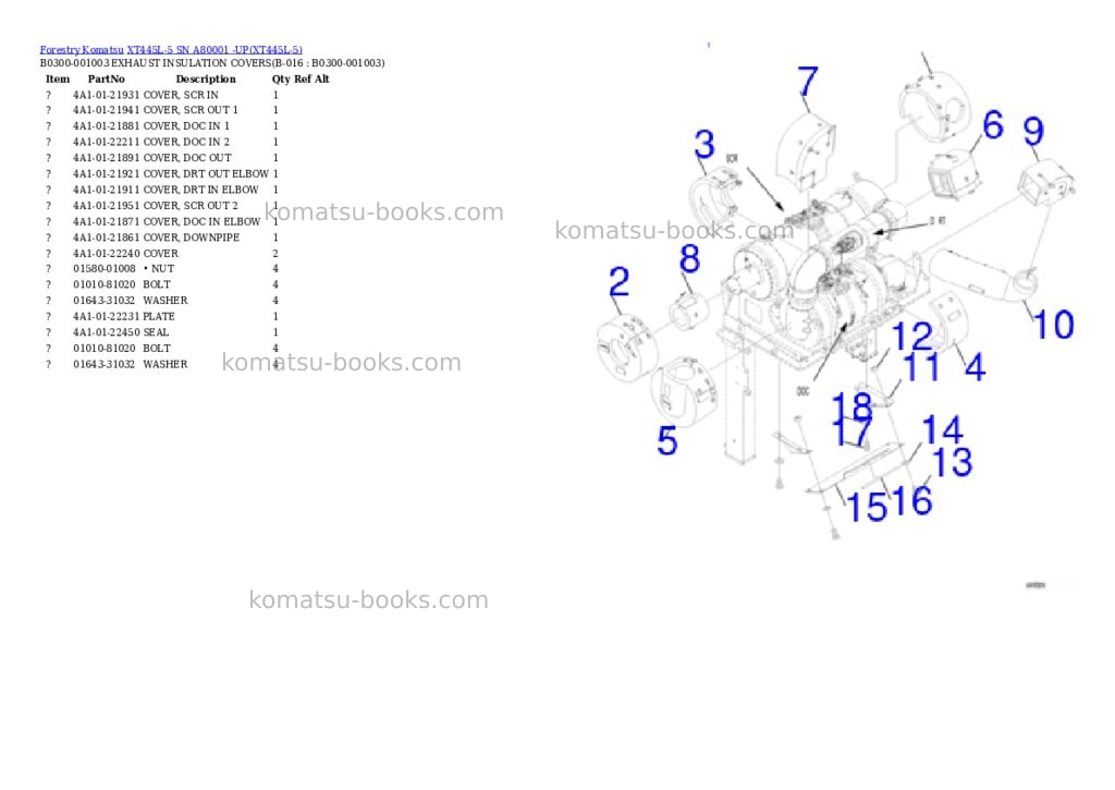Komatsu xt445l-5 sn a80001 -up Parts catalog cover Page 7 Komatsu xt445l-5 sn a80001 -up Parts catalog cover Page 7
