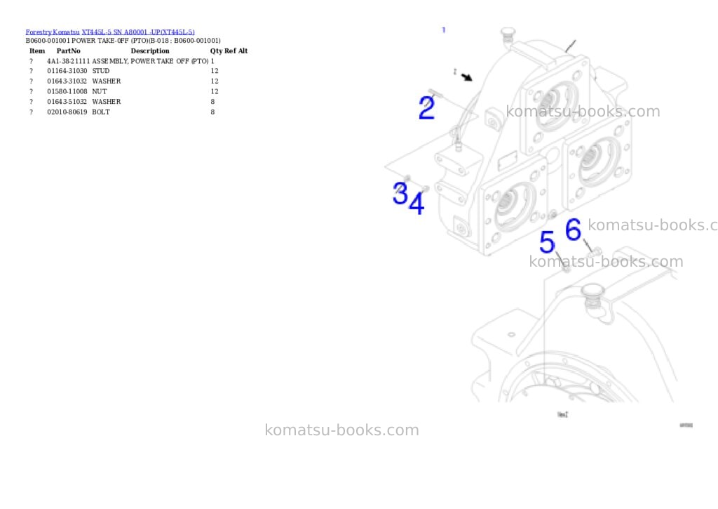 Komatsu xt445l-5 sn a80001 -up Parts catalog cover Page 8 Komatsu xt445l-5 sn a80001 -up Parts catalog cover Page 8