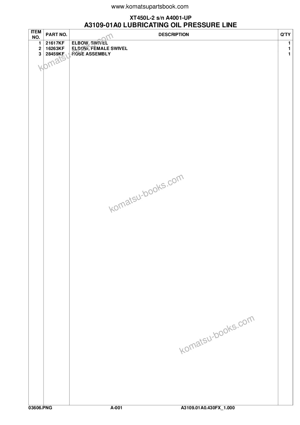 Komatsu xt450l-2 s/n a4001-up Parts catalog cover Page 4