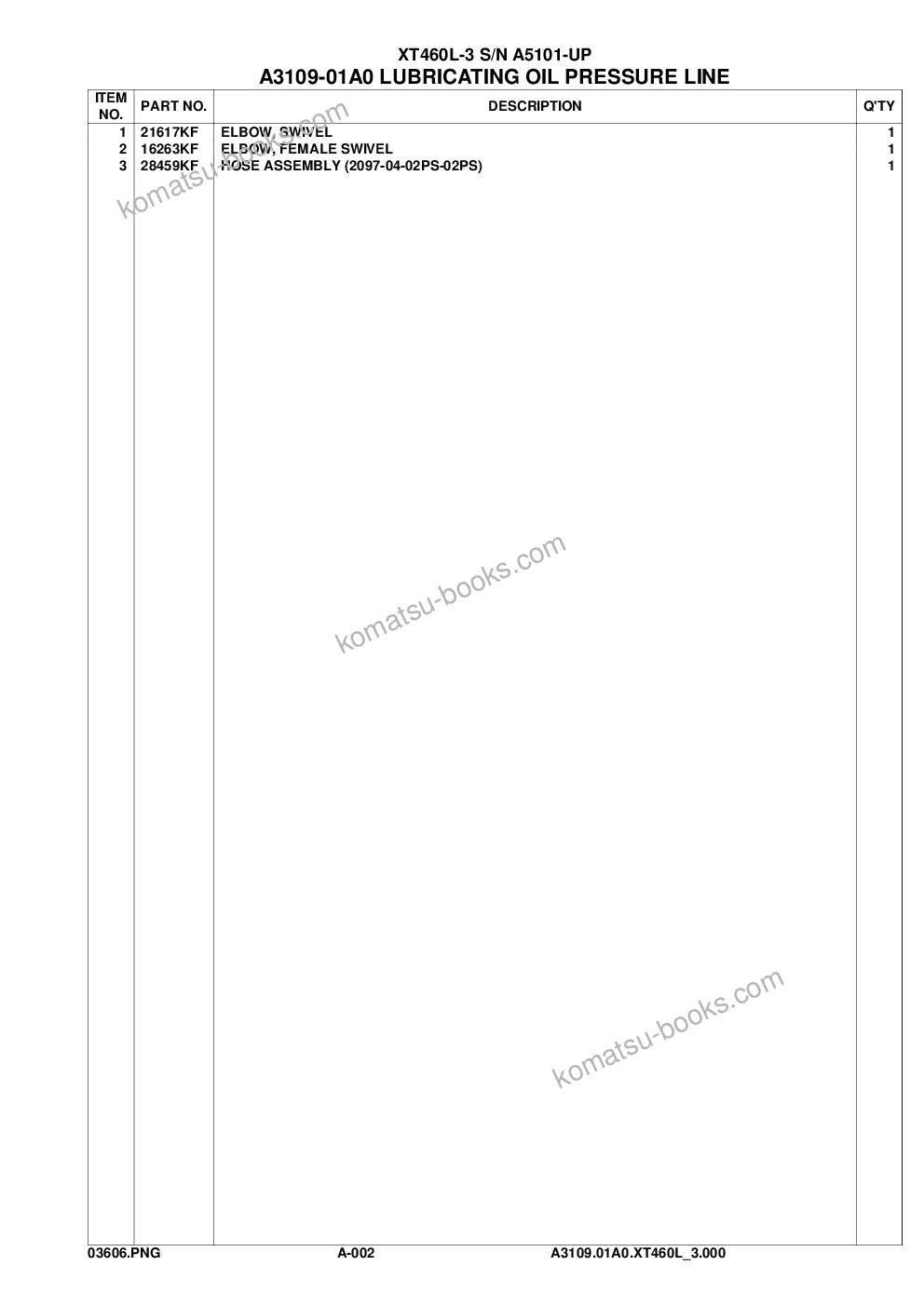 Komatsu xt460l-3 s/n a5101-up Parts catalog cover Page 4 Komatsu xt460l-3 s/n a5101-up Parts catalog cover Page 4
