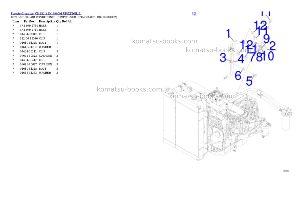 Komatsu xt465l-5 sn a90001-up Parts catalog cover Page 10 Komatsu xt465l-5 sn a90001-up Parts catalog cover Page 10