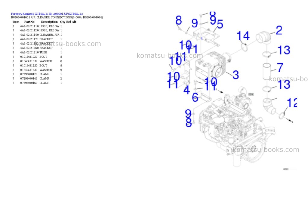 Komatsu xt465l-5 sn a90001-up Parts catalog cover Page 2 Komatsu xt465l-5 sn a90001-up Parts catalog cover Page 2