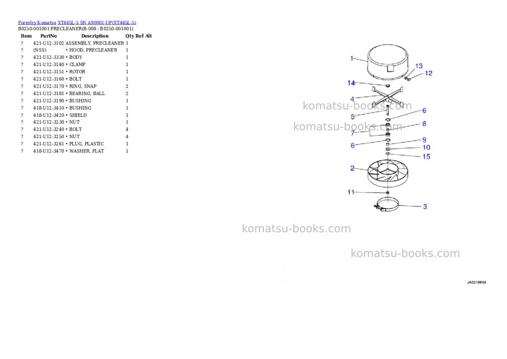 Komatsu xt465l-5 sn a90001-up Parts catalog cover Page 3 Komatsu xt465l-5 sn a90001-up Parts catalog cover Page 3