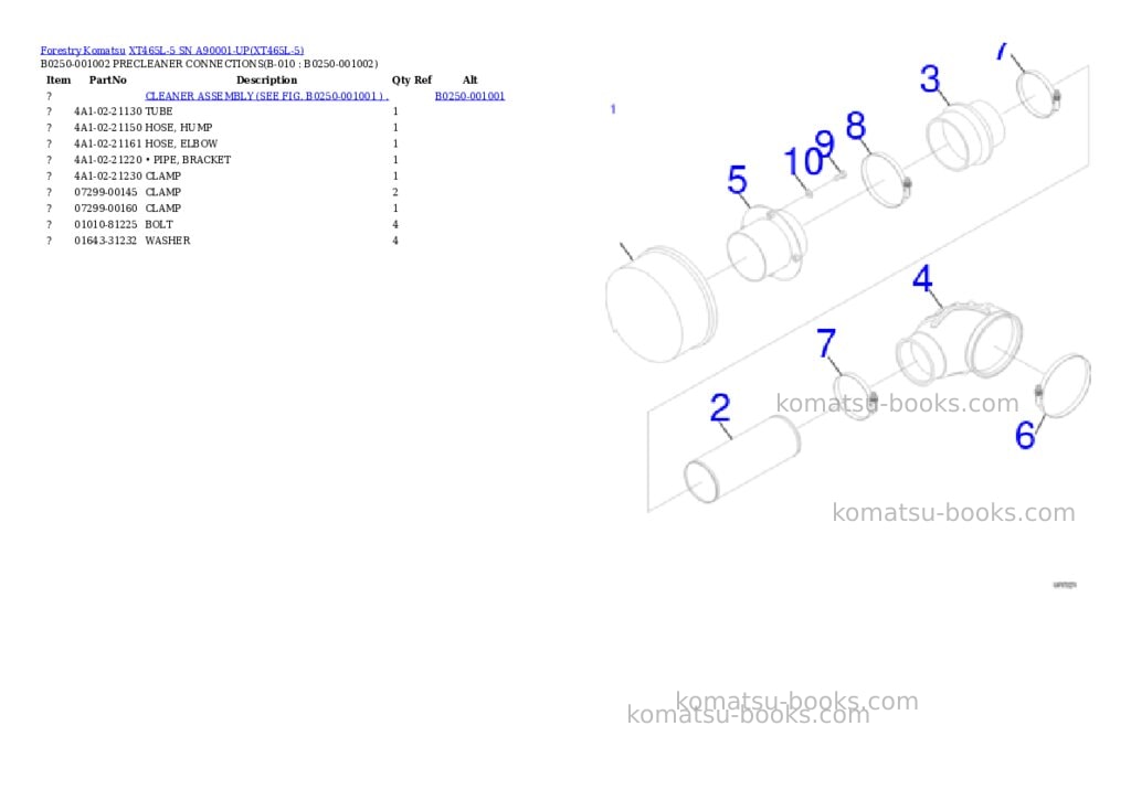 Komatsu xt465l-5 sn a90001-up Parts catalog cover Page 4 Komatsu xt465l-5 sn a90001-up Parts catalog cover Page 4