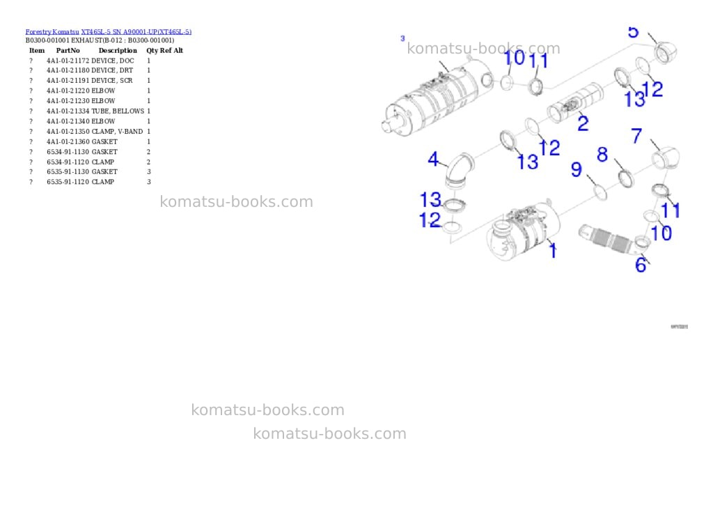 Komatsu xt465l-5 sn a90001-up Parts catalog cover Page 5 Komatsu xt465l-5 sn a90001-up Parts catalog cover Page 5