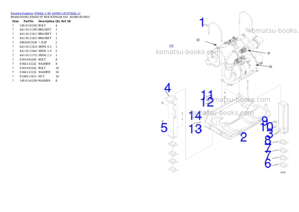 Komatsu xt465l-5 sn a90001-up Parts catalog cover Page 6 Komatsu xt465l-5 sn a90001-up Parts catalog cover Page 6