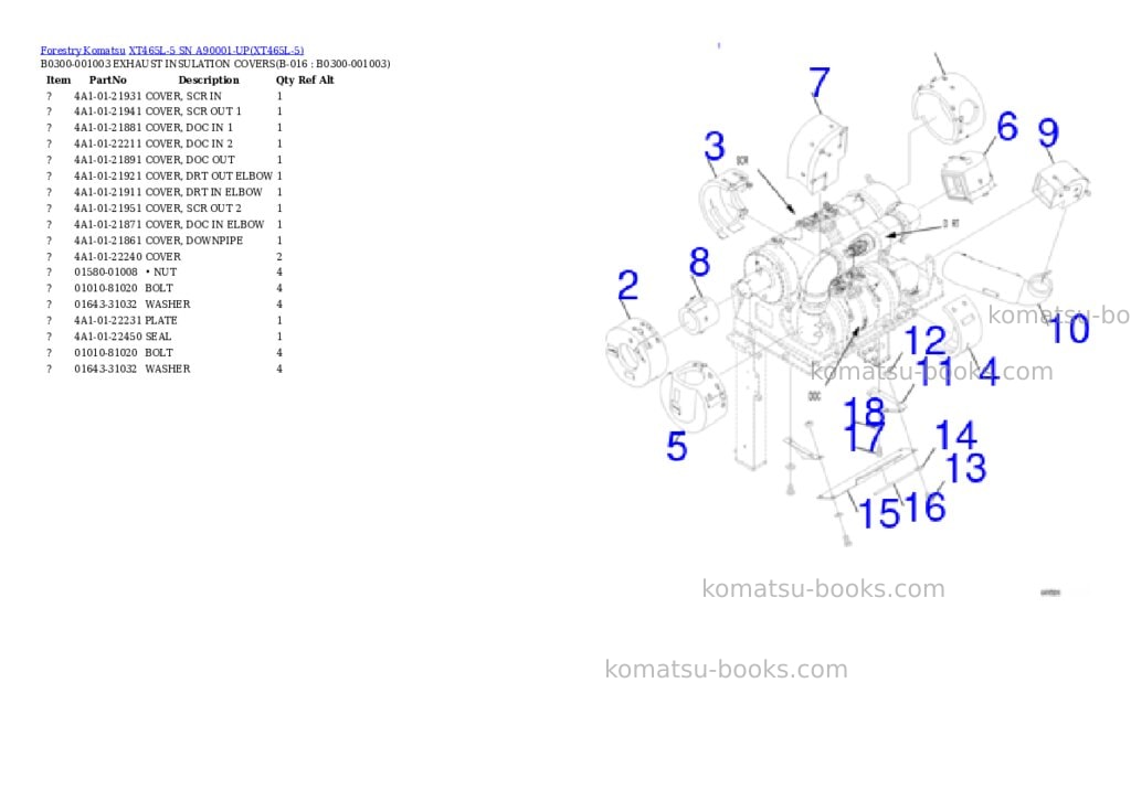 Komatsu xt465l-5 sn a90001-up Parts catalog cover Page 7 Komatsu xt465l-5 sn a90001-up Parts catalog cover Page 7
