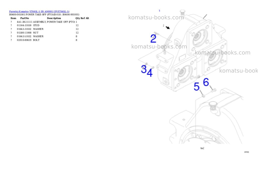 Komatsu xt465l-5 sn a90001-up Parts catalog cover Page 8 Komatsu xt465l-5 sn a90001-up Parts catalog cover Page 8