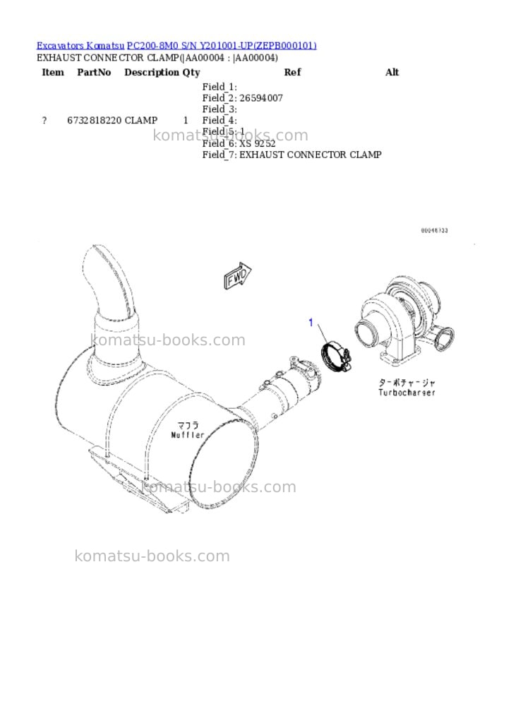 Komatsu PC200-8M0 S/N Y201001-UP Parts catalog cover Page 3 Komatsu PC200-8M0 S/N Y201001-UP Parts catalog cover Page 3