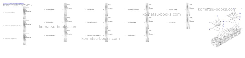 Komatsu PC400-7 S/N Y400001-UP Parts catalog cover Page 9 Komatsu PC400-7 S/N Y400001-UP Parts catalog cover Page 9