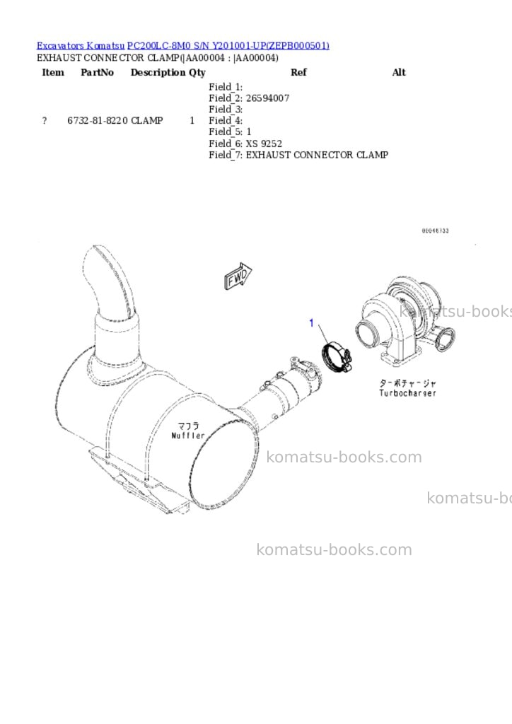 Komatsu PC200LC-8M0 S/N Y201001-UP Parts catalog cover Page 3 Komatsu PC200LC-8M0 S/N Y201001-UP Parts catalog cover Page 3