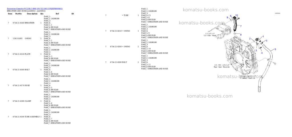 Komatsu PC220LC-8M0 S/N Y221001-UP Parts catalog cover Page 2