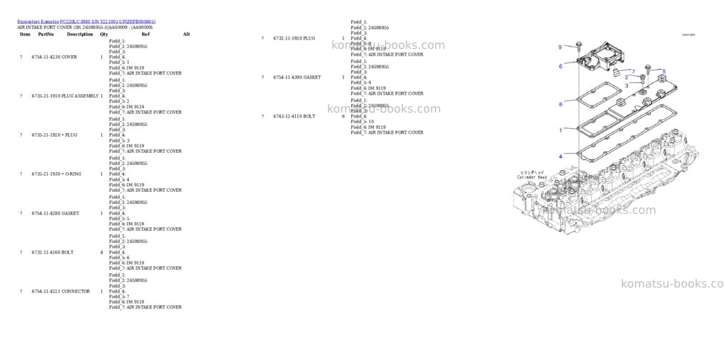 Komatsu PC220LC-8M0 S/N Y221001-UP Parts catalog cover Page 8