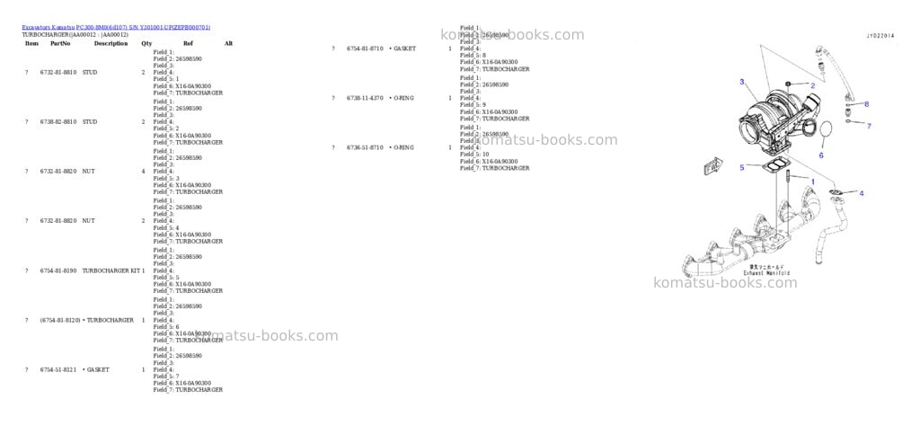 Komatsu PC300-8M0(6d107) S/N Y301001-UP Parts catalog cover Page 10
