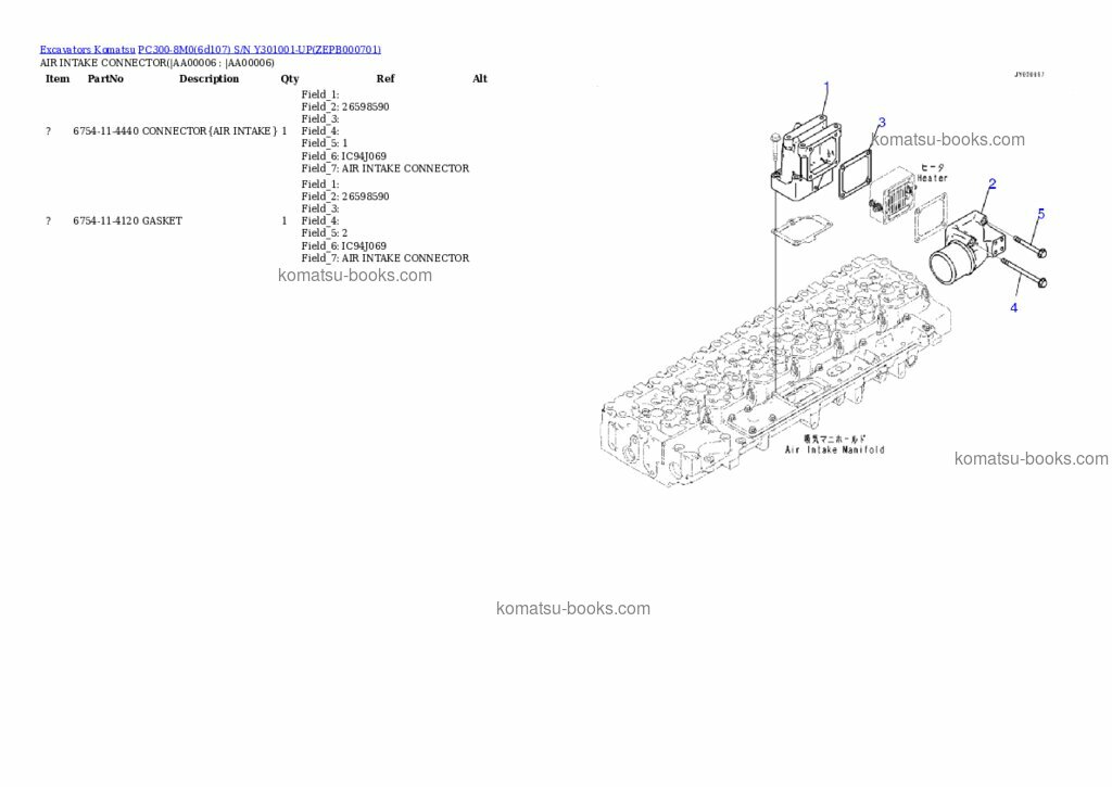 Komatsu PC300-8M0(6d107) Каталог запчастей обложка Страница 4 Komatsu PC300-8M0(6d107) Каталог запчастей обложка Страница 4