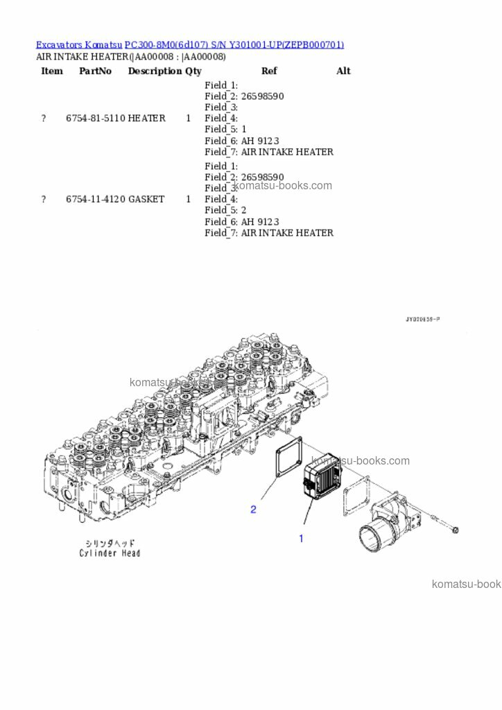 Komatsu PC300-8M0(6d107) Каталог запчастей обложка Страница 6 Komatsu PC300-8M0(6d107) Каталог запчастей обложка Страница 6