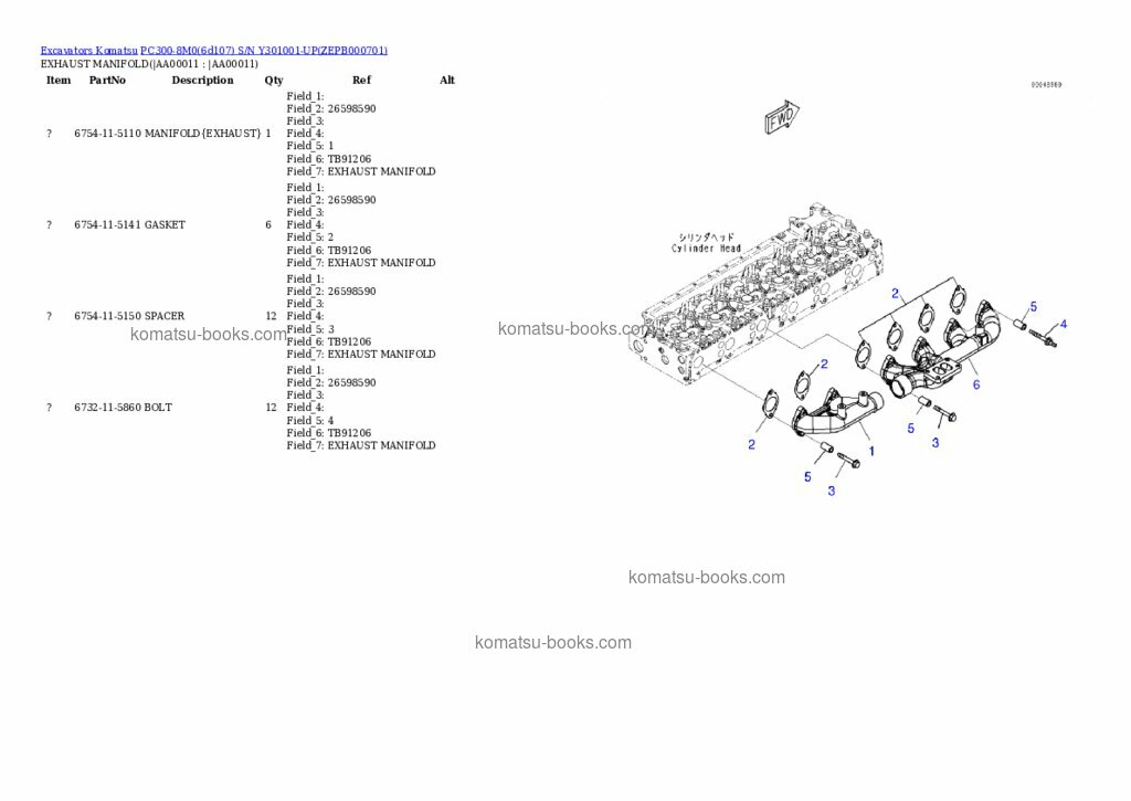 Komatsu PC300-8M0(6d107) Каталог запчастей обложка Страница 9 Komatsu PC300-8M0(6d107) Каталог запчастей обложка Страница 9