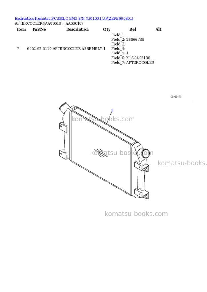 Komatsu PC300LC-8M0 S/N Y301001-UP Parts catalog cover Page 9 Komatsu PC300LC-8M0 S/N Y301001-UP Parts catalog cover Page 9
