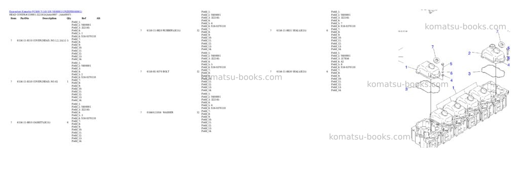 Komatsu PC400-7(-50) S/N Y400001-UP Parts catalog cover Page 6 Komatsu PC400-7(-50) S/N Y400001-UP Parts catalog cover Page 6