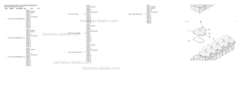 Komatsu PC400LC-7 S/N Y400001-UP Parts catalog cover Page 7 Komatsu PC400LC-7 S/N Y400001-UP Parts catalog cover Page 7