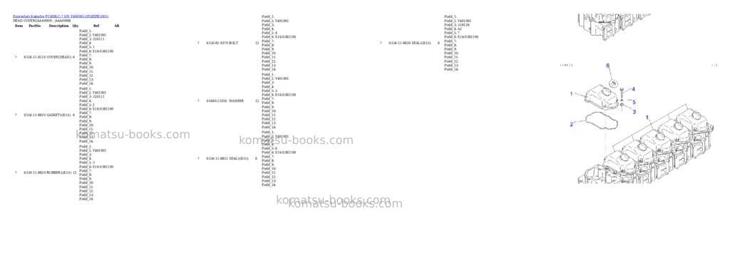 Komatsu pc400lc-7 s/n y400001-up Parts catalog cover Page 7 Komatsu pc400lc-7 s/n y400001-up Parts catalog cover Page 7
