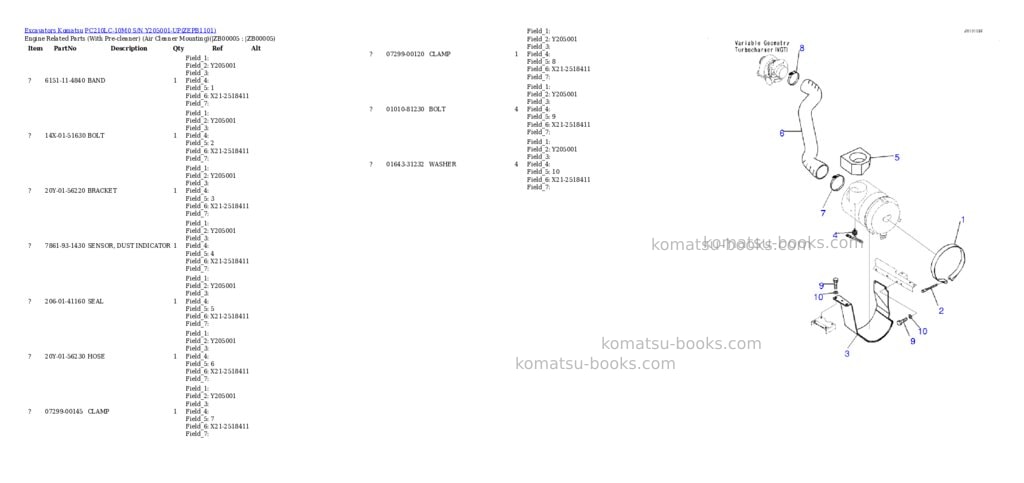 Komatsu PC210LC-10M0 S/N Y205001-UP Parts catalog cover Page 2