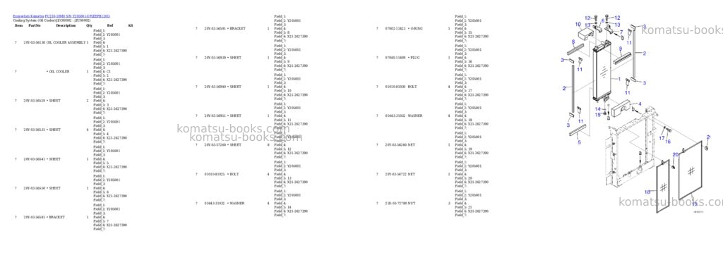 Komatsu PC210-10M0 S/N Y205001-UP Parts catalog cover Page 6 Komatsu PC210-10M0 S/N Y205001-UP Parts catalog cover Page 6