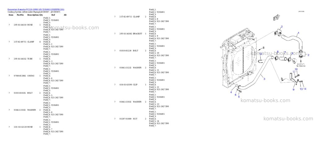 Komatsu PC210-10M0 S/N Y205001-UP Parts catalog cover Page 8 Komatsu PC210-10M0 S/N Y205001-UP Parts catalog cover Page 8