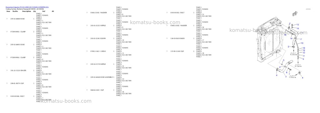 Komatsu PC210-10M0 S/N Y205001-UP Parts catalog cover Page 9 Komatsu PC210-10M0 S/N Y205001-UP Parts catalog cover Page 9