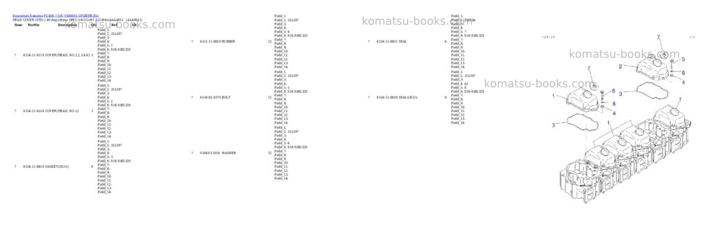 Komatsu pc400-7 s/n y400001-up Parts catalog cover Page 10