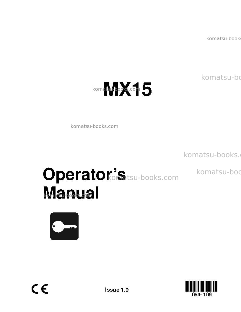 Komatsu mx15jpn Operation manual cover Komatsu mx15jpn Operation manual cover