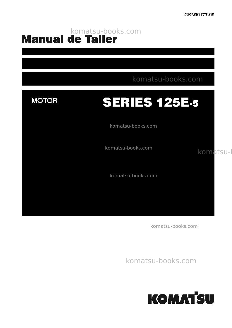 Komatsu 125e-5 seriesjpn Reparación y mantenimiento cover Komatsu 125e-5 seriesjpn Reparación y mantenimiento cover