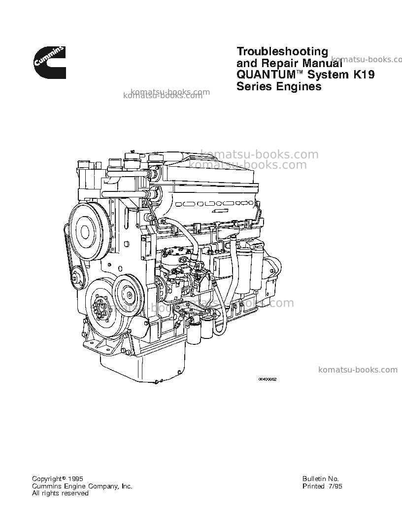 Komatsu qsk19usa Repair & maintenance cover