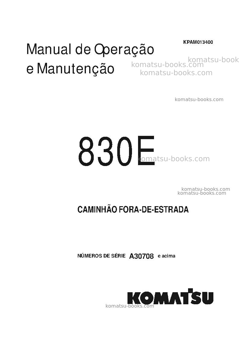 Komatsu 830eusa Manual de operação capa