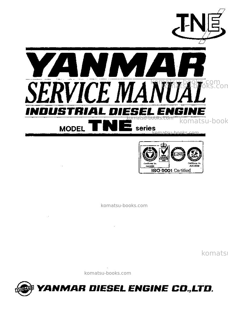 Komatsu s4d84e-1jpn-yanmar Repair & maintenance cover
