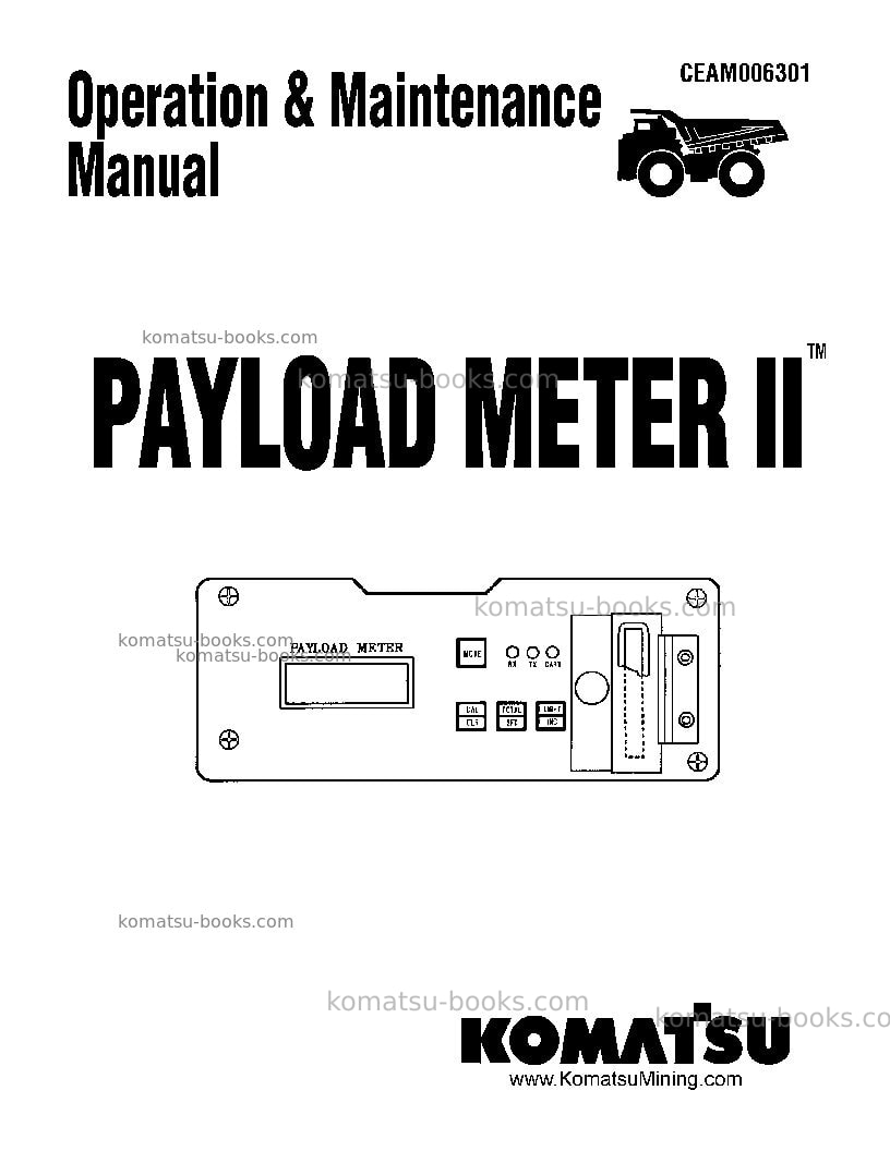 Komatsu plm iiusa Operation manual cover