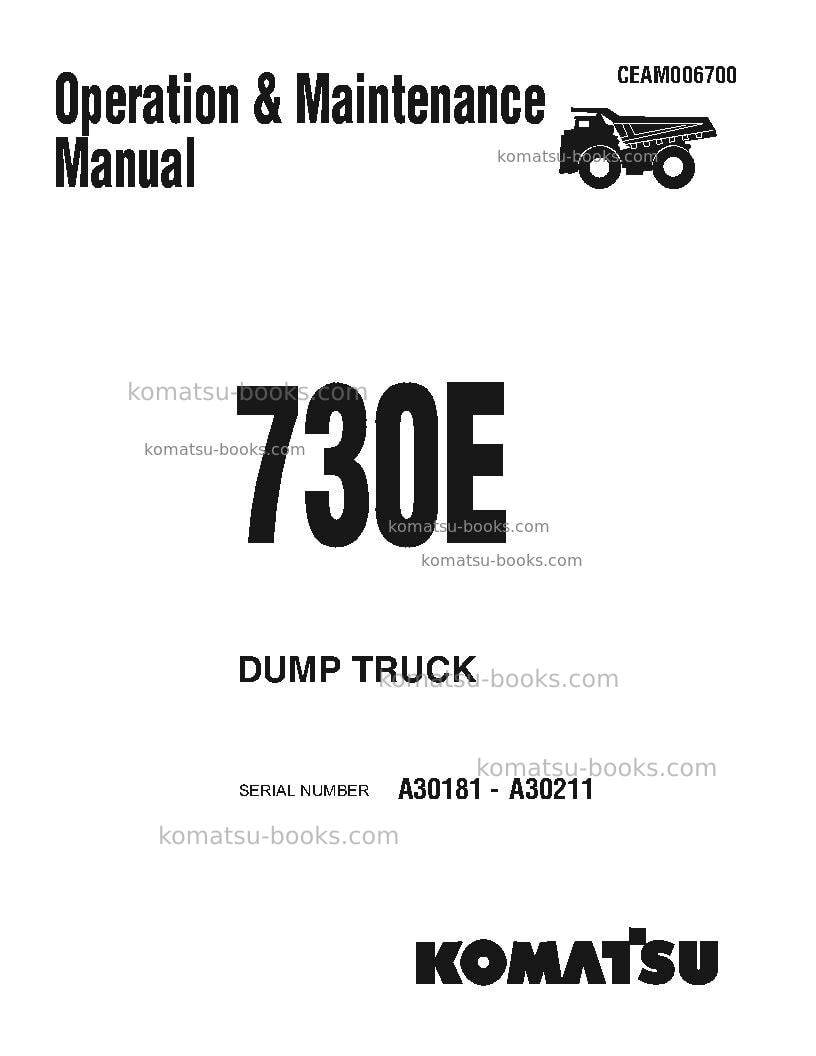 Komatsu 730eusa Operation manual cover