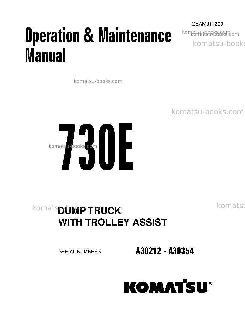 Komatsu 730eusa Operation manual cover
