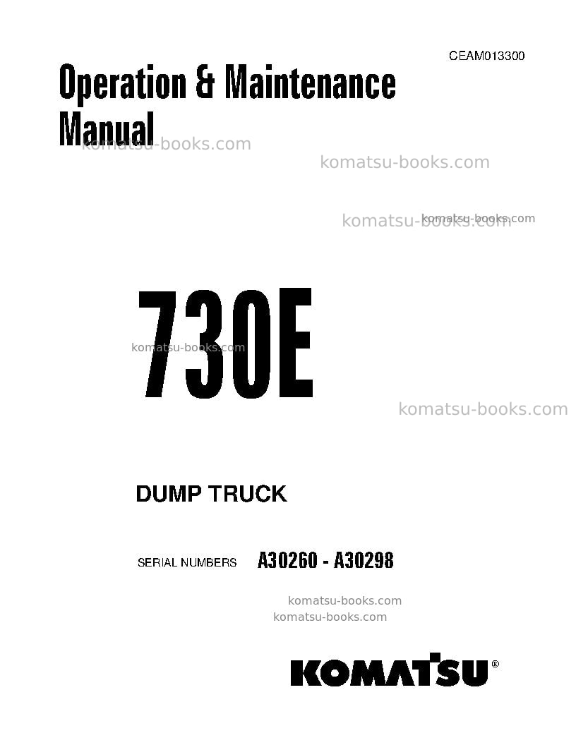 Komatsu 730eusa Operation manual cover