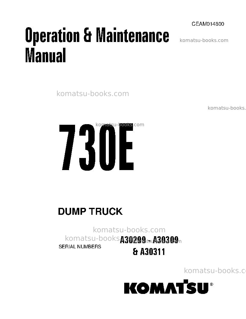 Komatsu 730eusa Operation manual cover