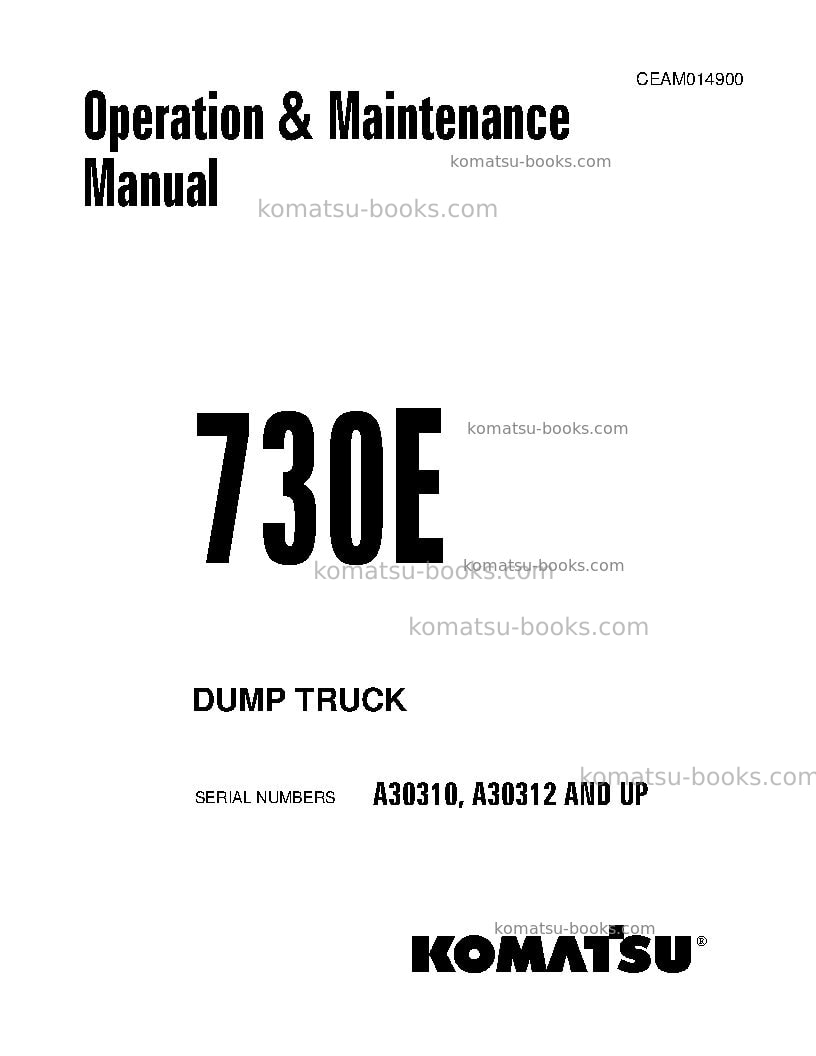 Komatsu 730eusa Operation manual cover