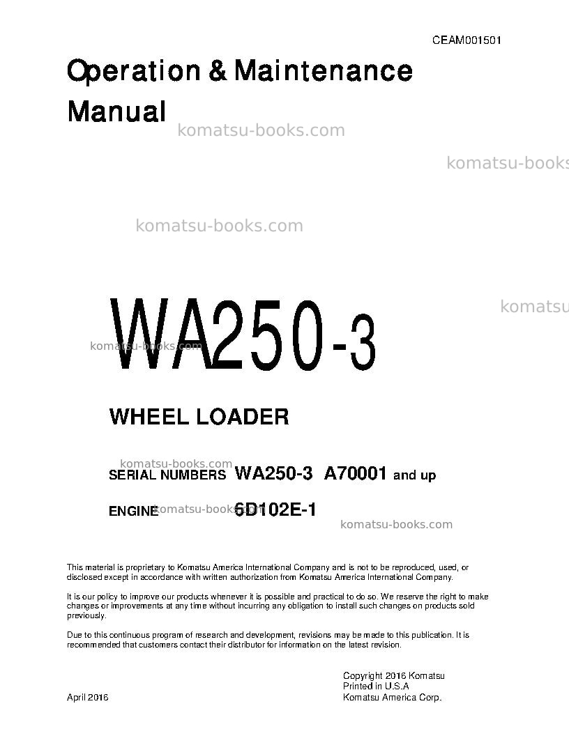 Komatsu pc340lc-7gbr-k Operation manual cover Komatsu pc340lc-7gbr-k Operation manual cover