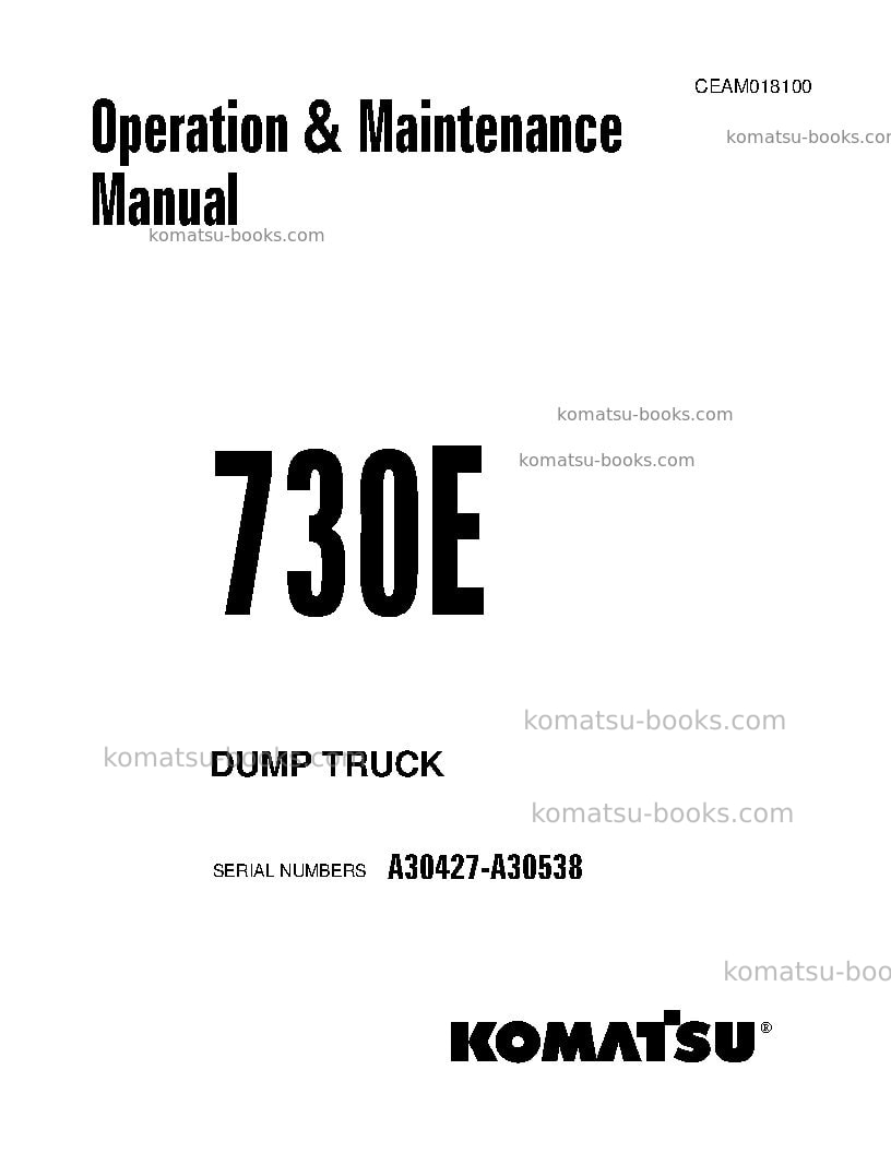 Komatsu 730eusa Operation manual cover